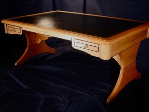 Curly Maple/Leather Desk