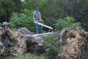 Joel on the log